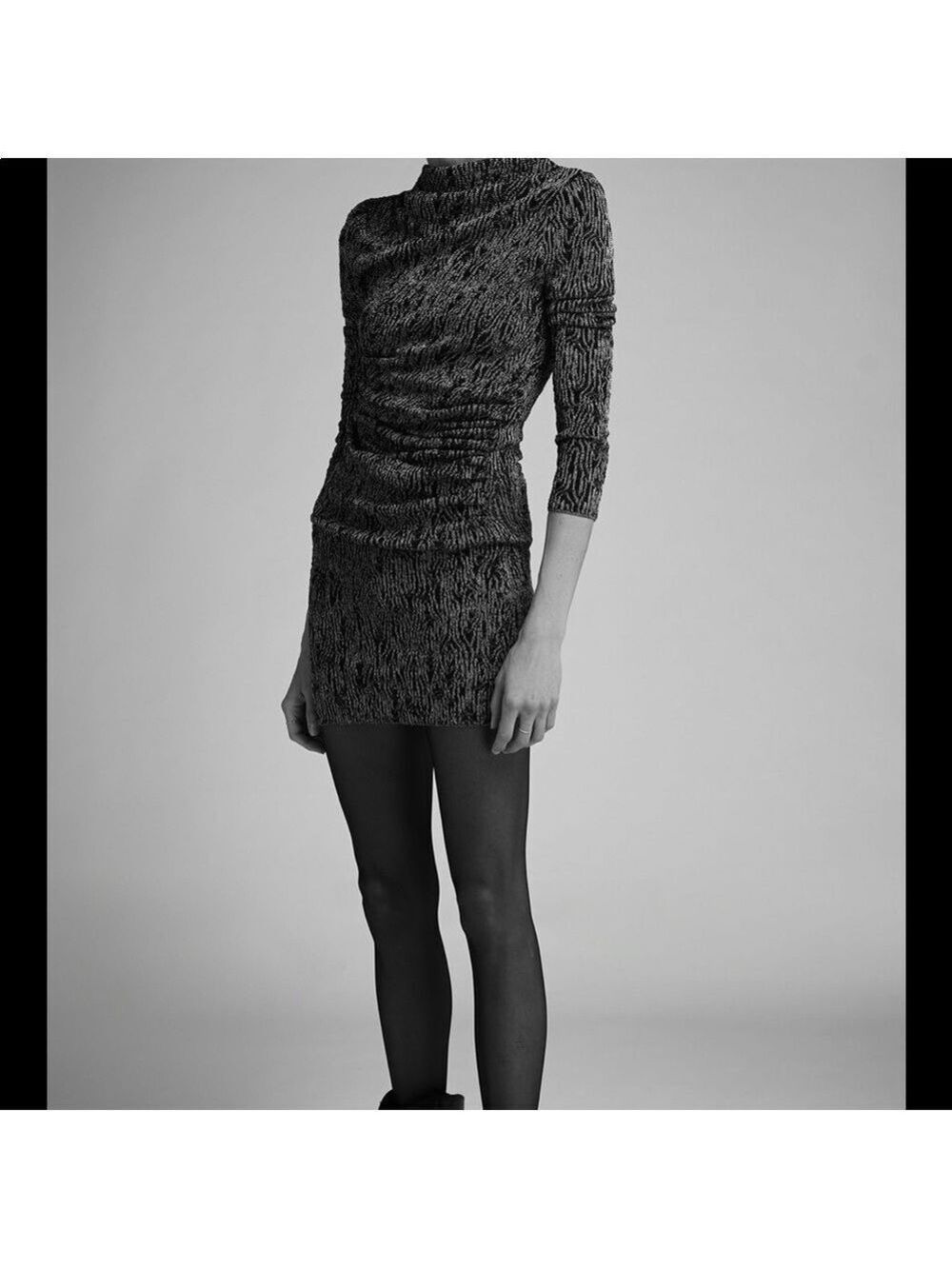 Zara Metallic Ruched Knit Mini Dress | Size M $148